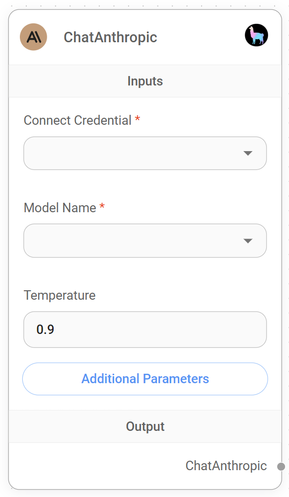 <p>ChatAnthropic Node</p>